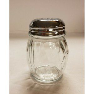 Parmesan Cheese/ Hot pepper shaker, Glass with Metal lid Made in Taiwan byTraex
